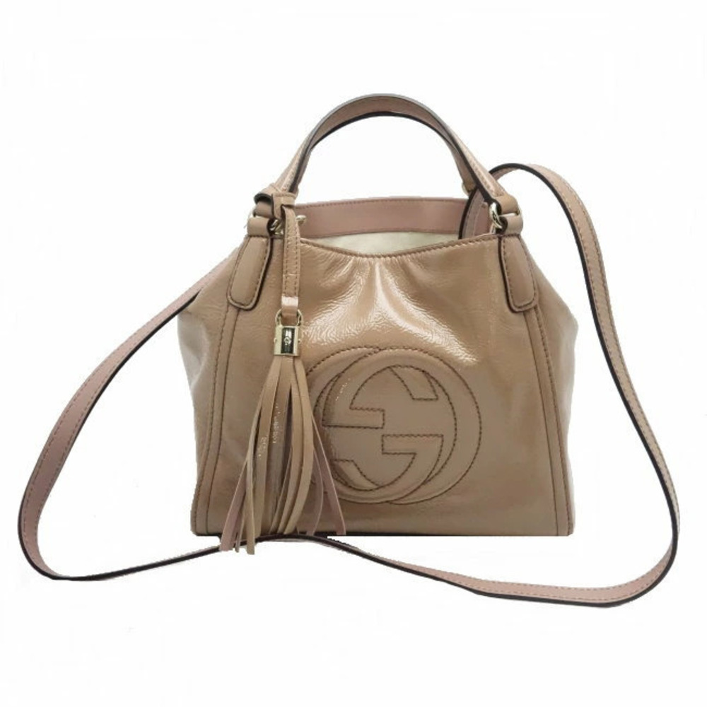 Gucci Bag Soho Patent Vernis Leather Beige